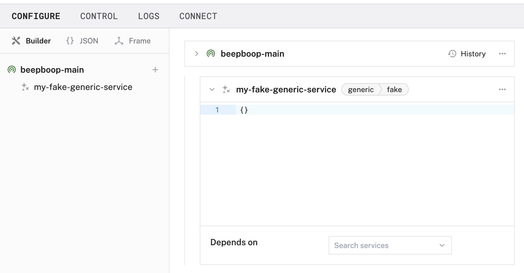 An example configuration for a fake generic service.